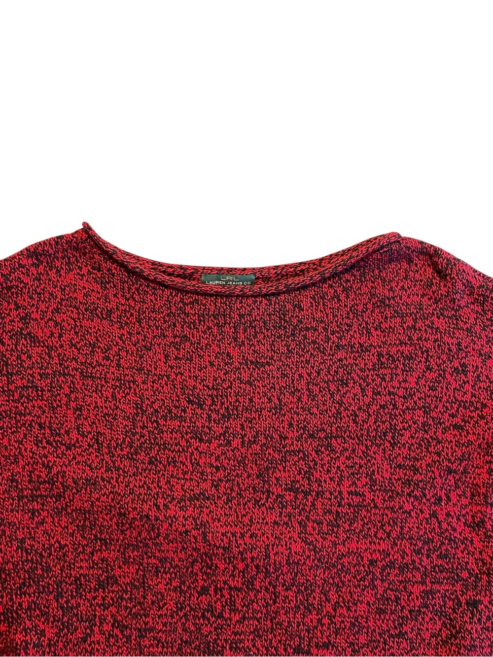 Lauren Ralph Lauren Red Marled Scoop-Neck Sweater Size Small - Picture 6 of 11